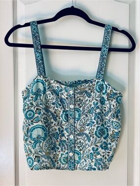 RACHEL ZOE NWT Women’s 100% Linen Crop Top  Boho/Cottage Style - Size Medium